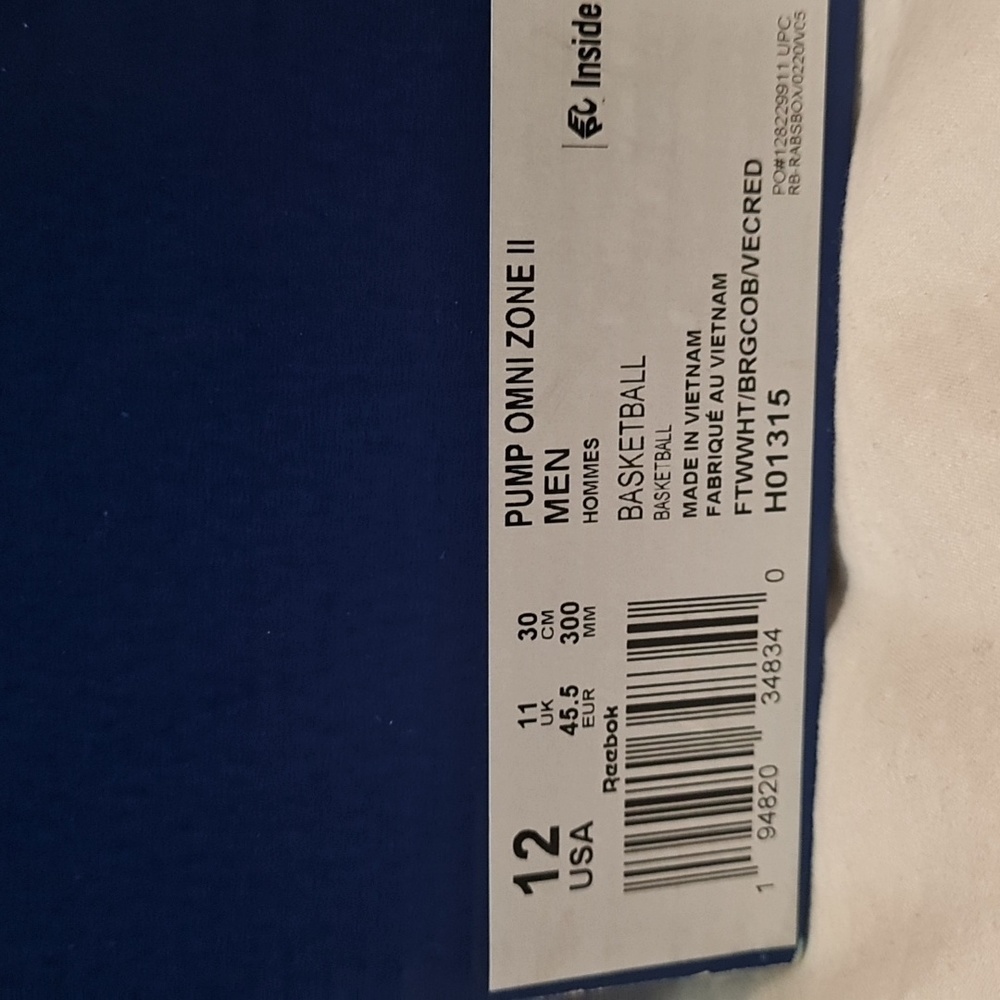 Reebok pump omni zone II, Mens 12